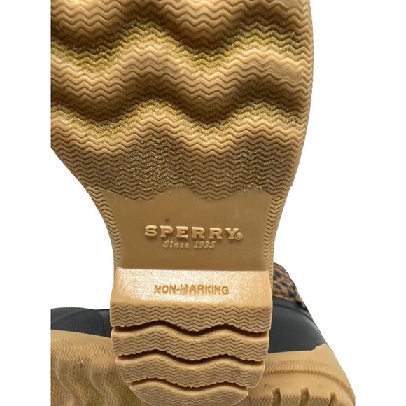 Sperry Girls Leopard Print Duck Boots Rubber Sole Lace-Up Size 8M - Picture 14 of 14